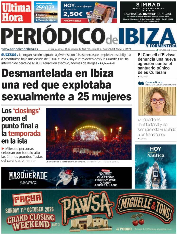 Portada de Periódico de Ibiza (Espa&ntilde;a)