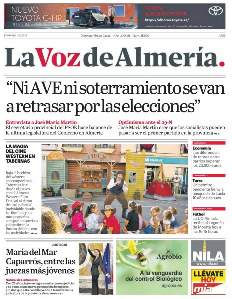 Portada de La Voz de Almería (Espa&ntilde;a)