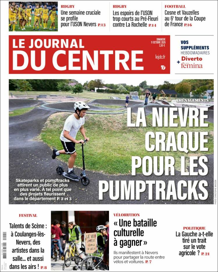 Portada de Le Journal du Centre (Francia)