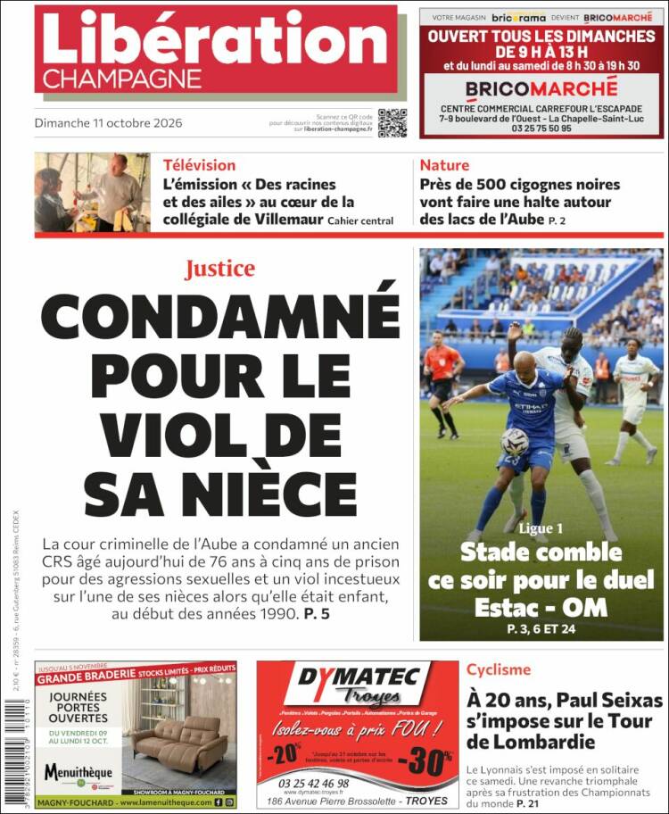 Portada de Libération Champagne (Francia)