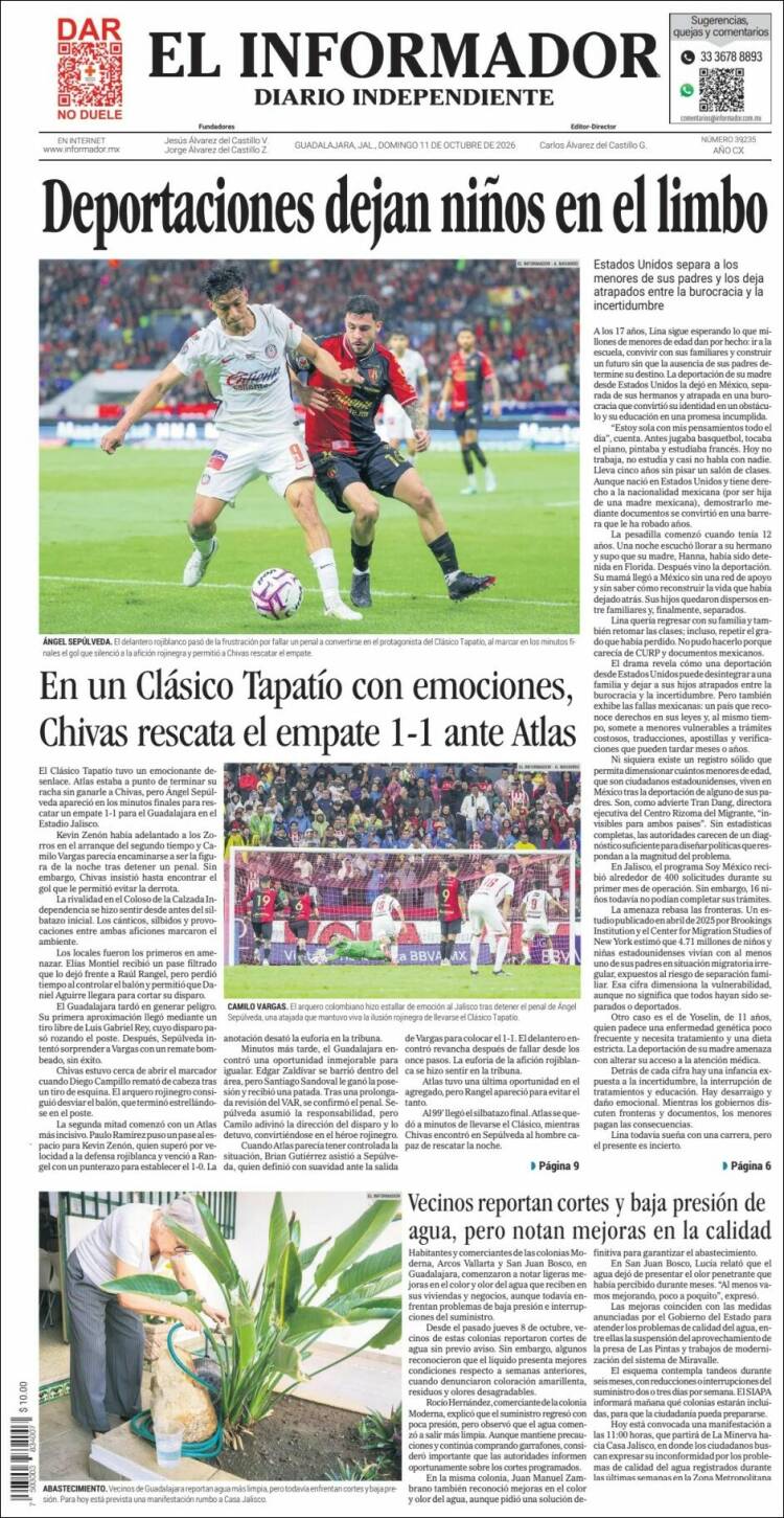 Portada de El Informador (M&eacute;xico)