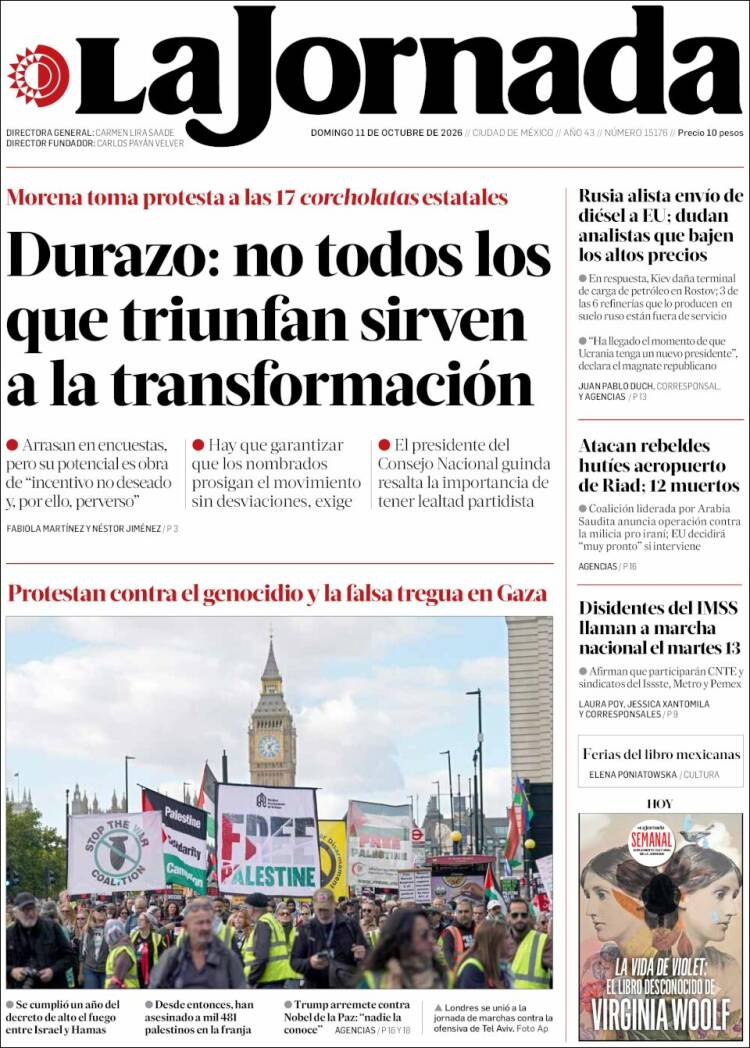 Portada de La Jornada (M&eacute;xico)