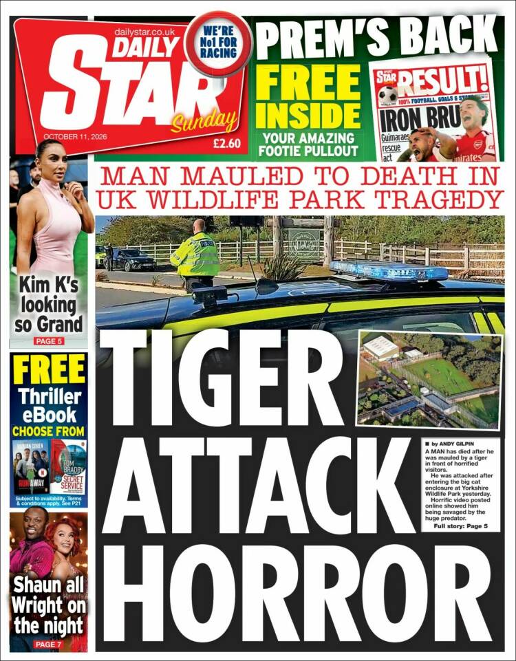 Portada de Daily Star (Reino Unido)