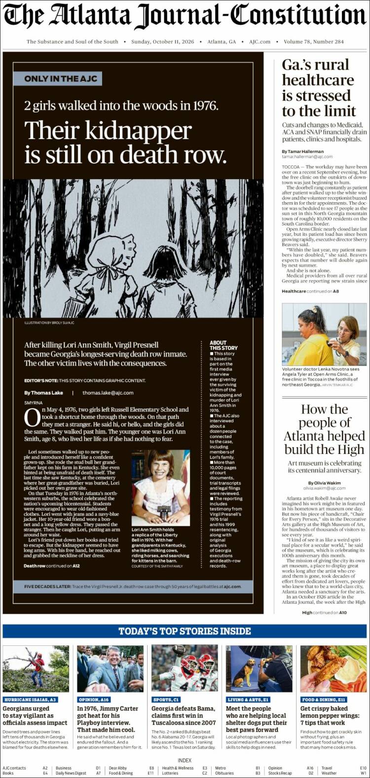 Portada de The Atlanta Journal-Constitution (USA)