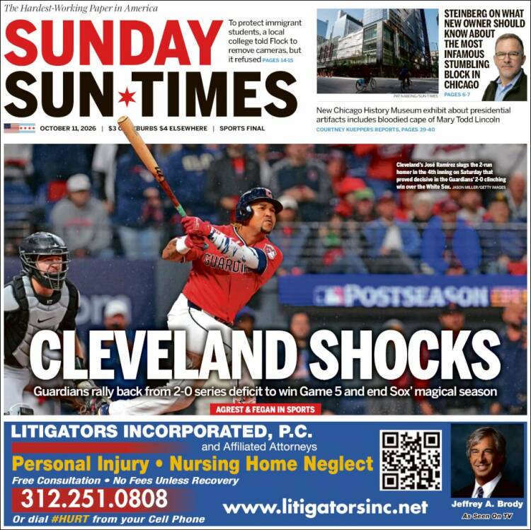 Portada de Chicago Sun-Times (USA)