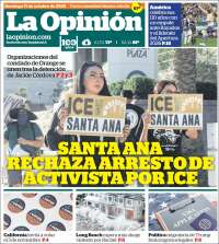Portada de La Opinión (&Eacute;tats-Unis)