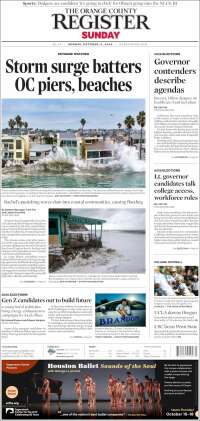 Portada de The Orange County Register (&Eacute;tats-Unis)