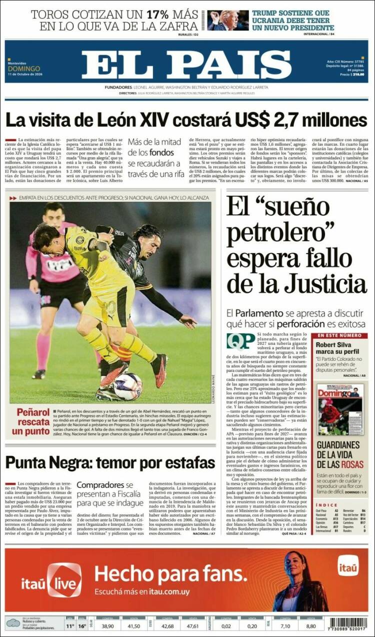 Portada de El País (Uruguay)