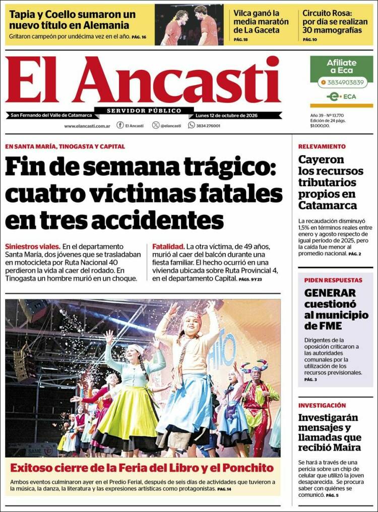 Portada de El Ancasti (Argentina)