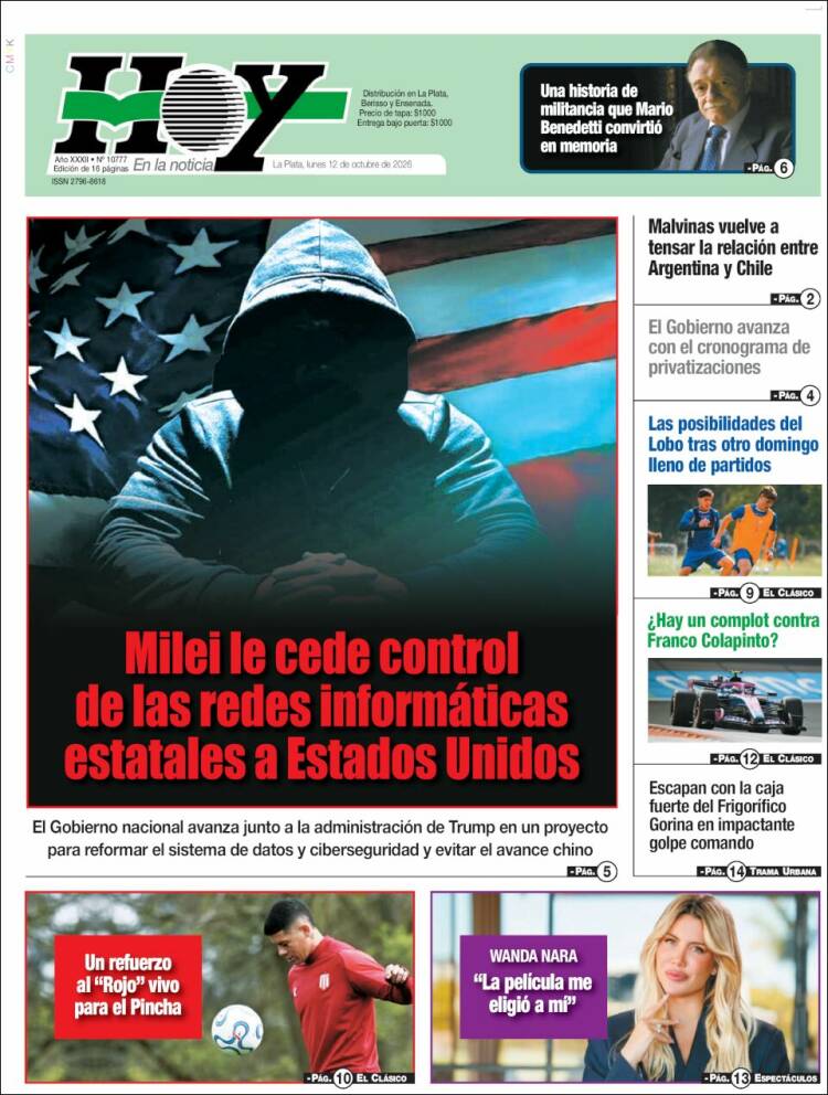 Portada de Diario Hoy (Argentina)