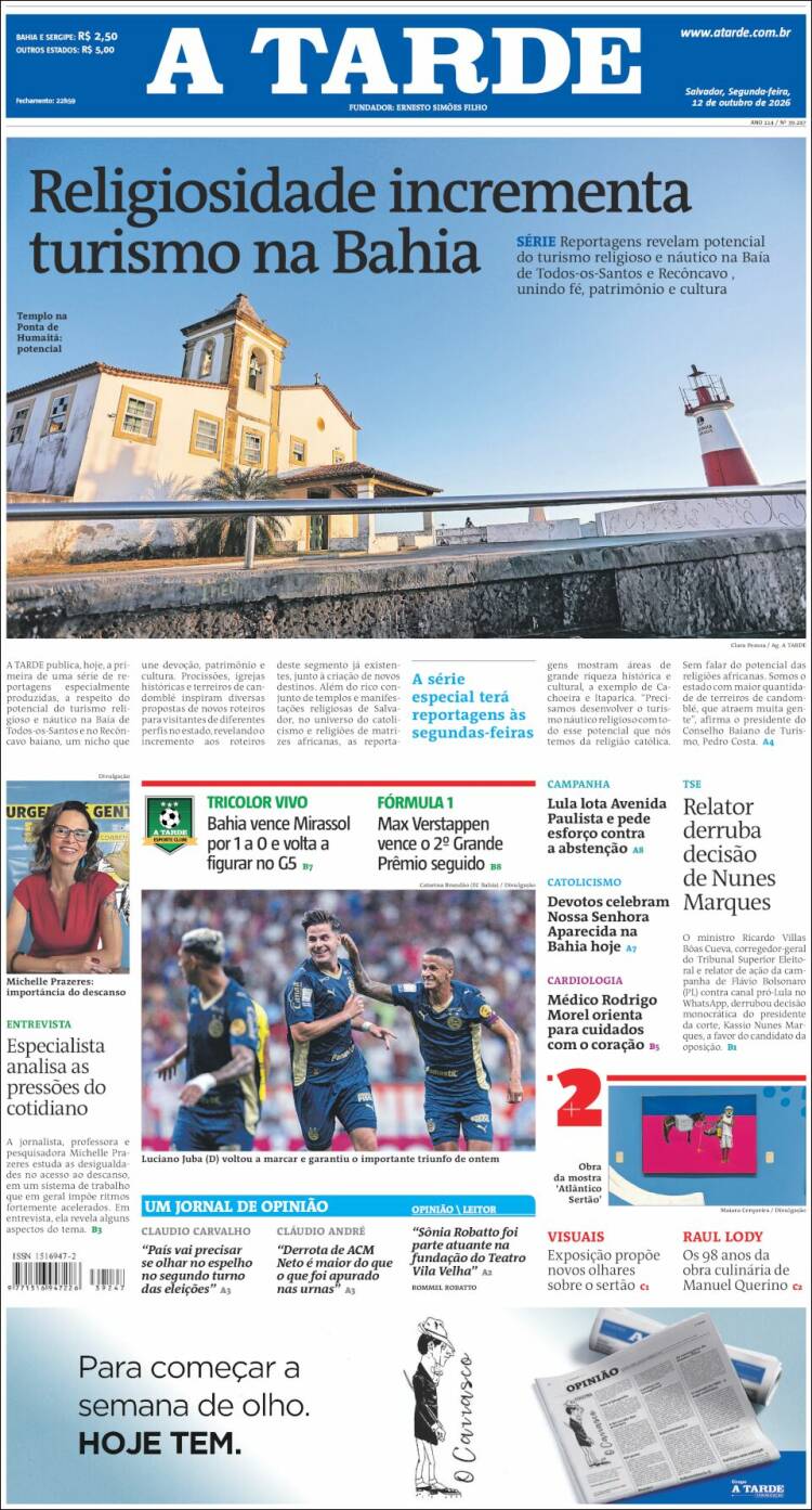 Portada de Diário A Tarde (Brasil)