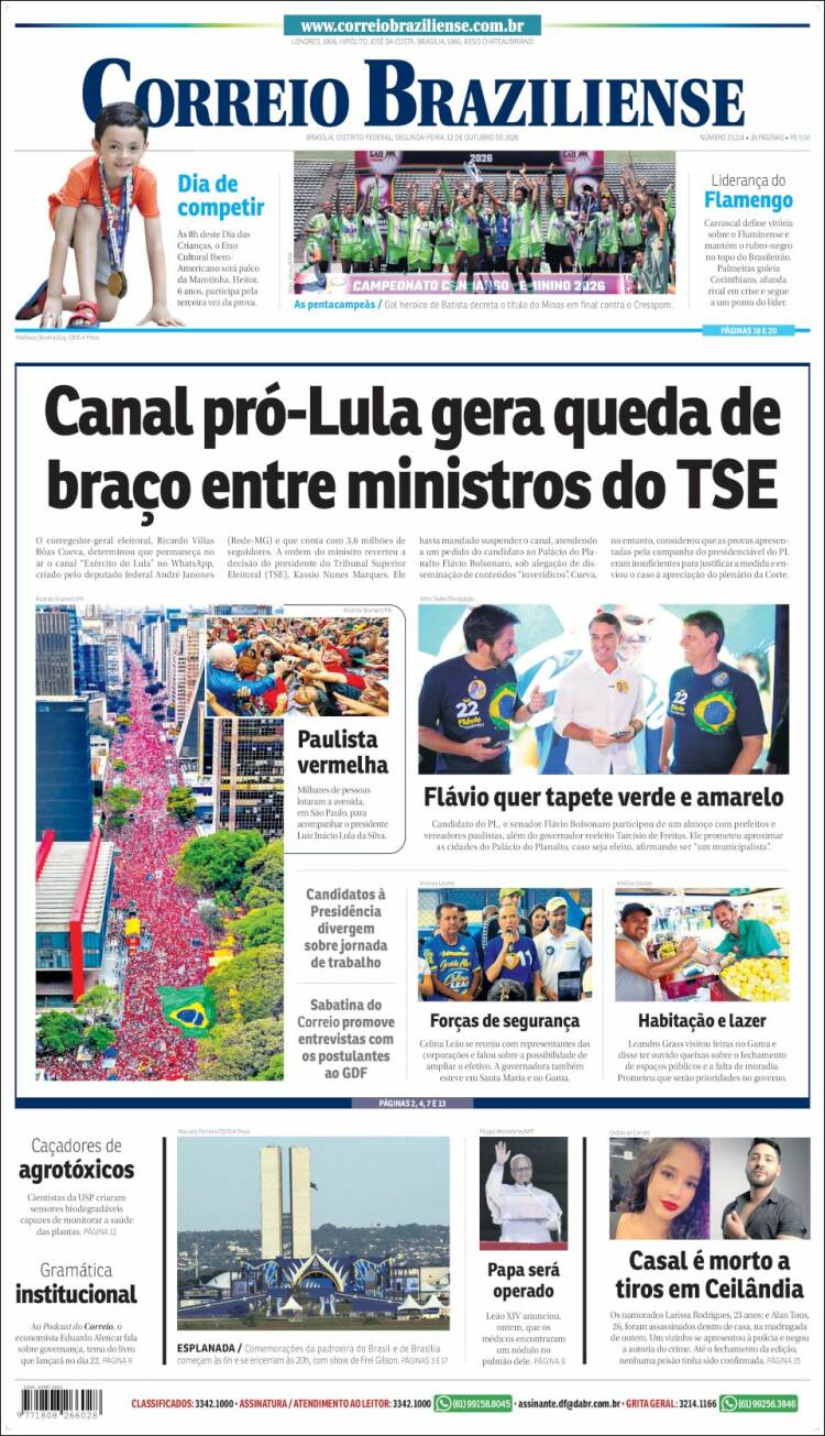 Portada de Correio Braziliense (Brasil)