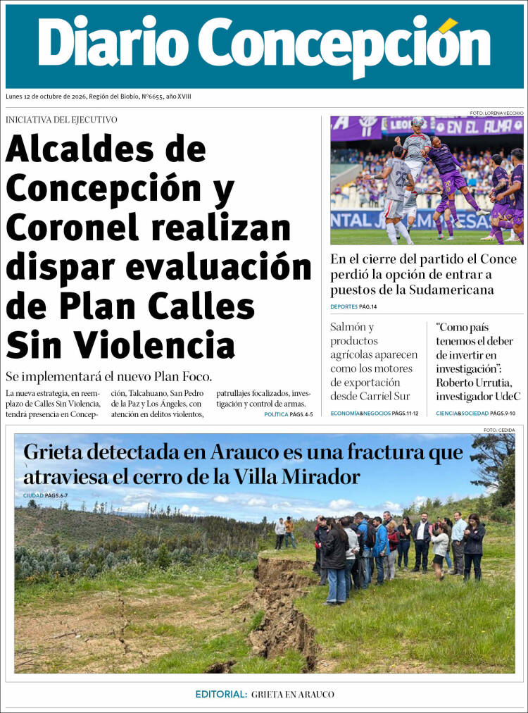 Portada de Diario de Concepción (Chile)