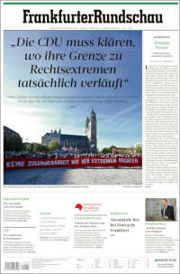 Portada de Frankfurter Rundschau (Alemania)