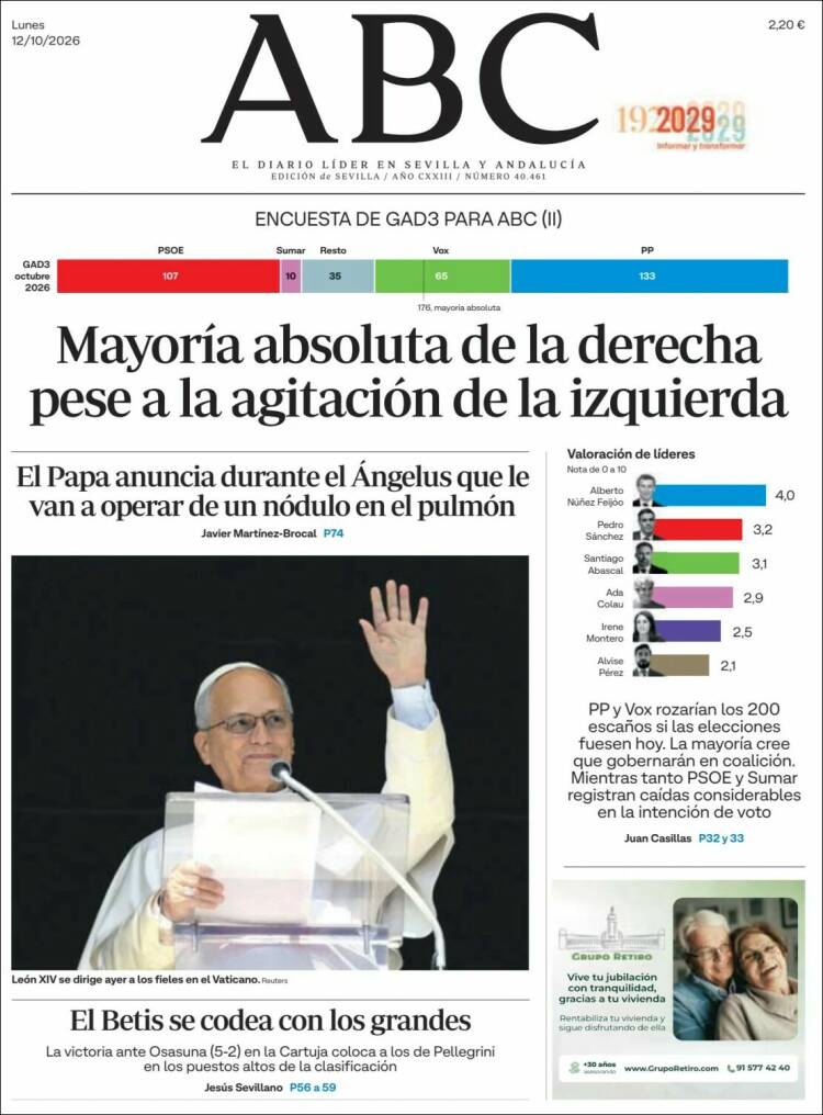 Portada de ABC - Sevilla (Spain)