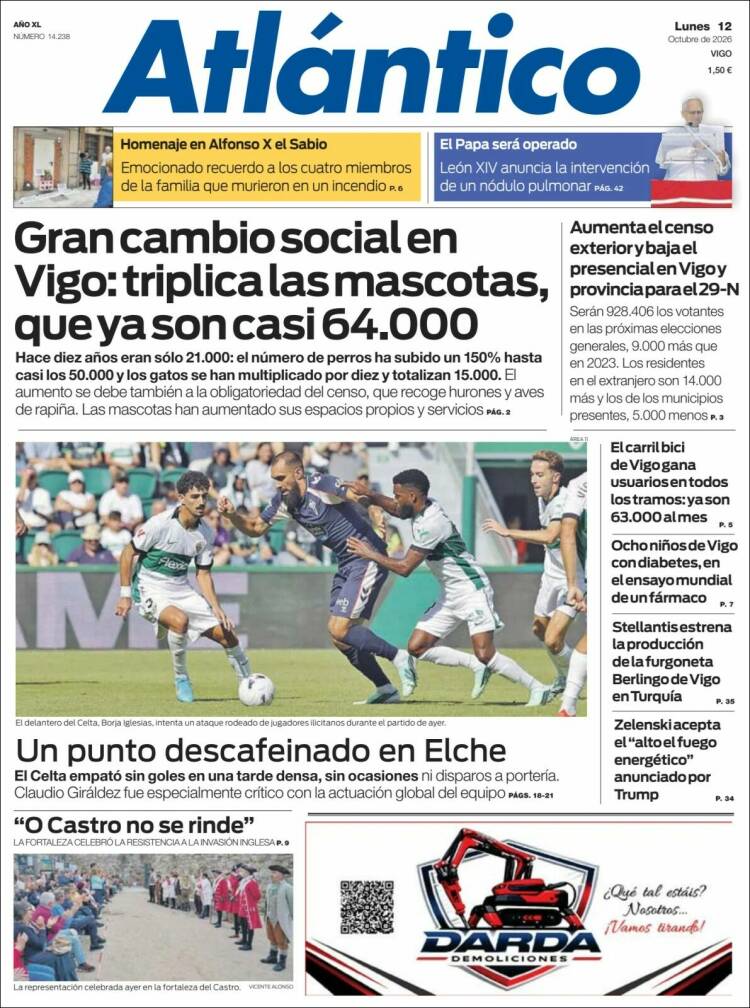 Portada de Atlántico Diario (Espa&ntilde;a)