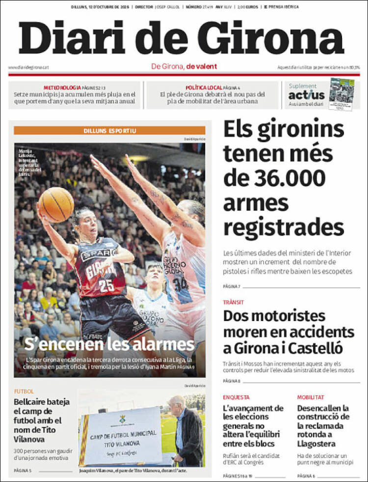 Portada de Diari de Girona (Espa&ntilde;a)