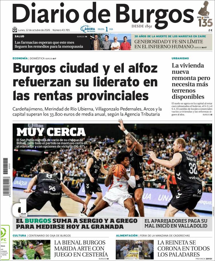 Portada de Diario de Burgos (Espa&ntilde;a)