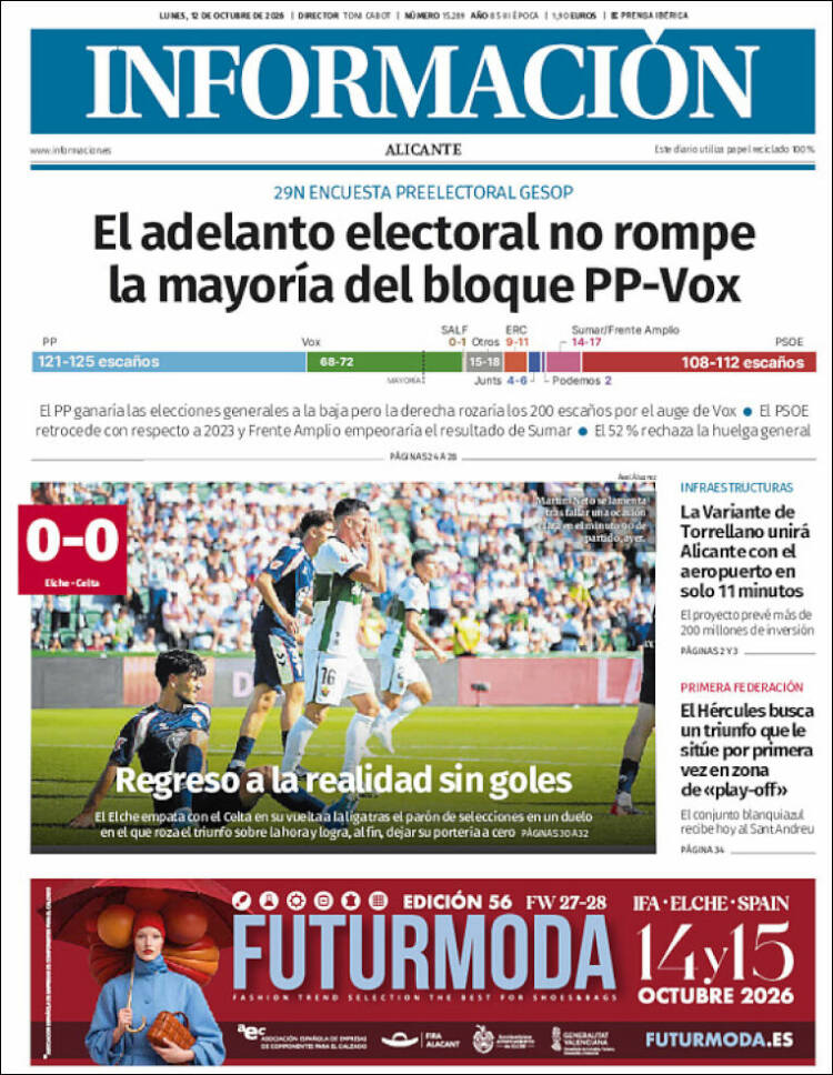 Portada de Diario Información (Espa&ntilde;a)