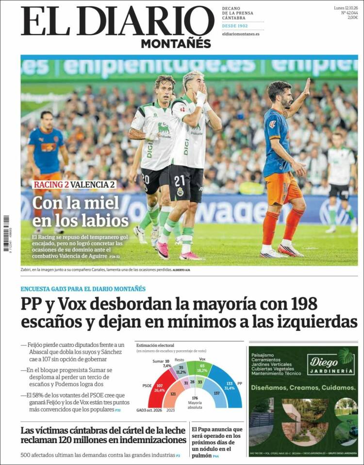 Portada de El Diario Montañés (Espa&ntilde;a)