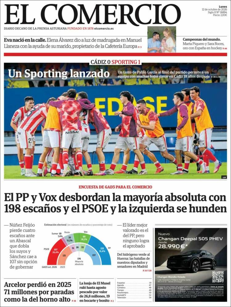 Portada de El Comercio - Gijón (Spain)