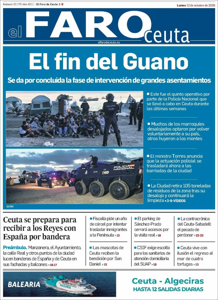 Portada de El Faro de Ceuta (Espa&ntilde;a)