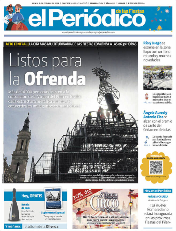 Portada de El Periódico de Aragón (Espa&ntilde;a)