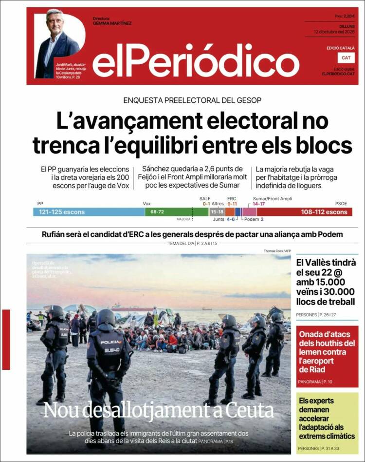 Portada de El Periódico de Catalunya (Espa&ntilde;a)