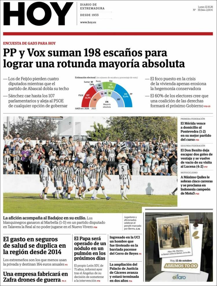 Portada de Hoy - Badajoz (Espa&ntilde;a)