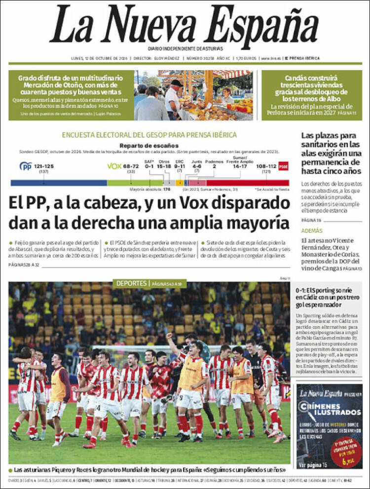 Portada de La Nueva España (Espa&ntilde;a)