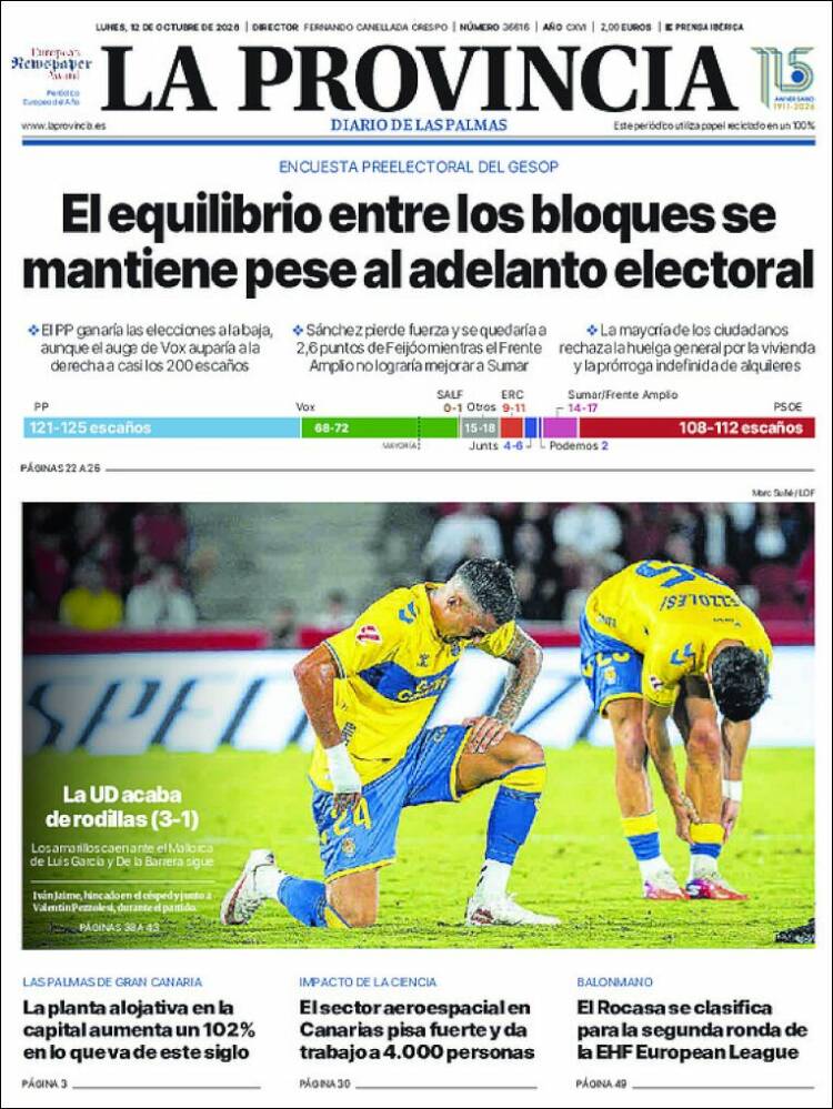 Portada de La Provincia (Espa&ntilde;a)