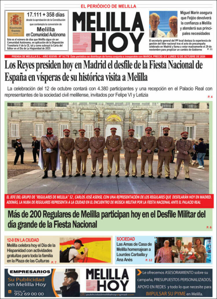 Portada de Melilla Hoy (Espa&ntilde;a)