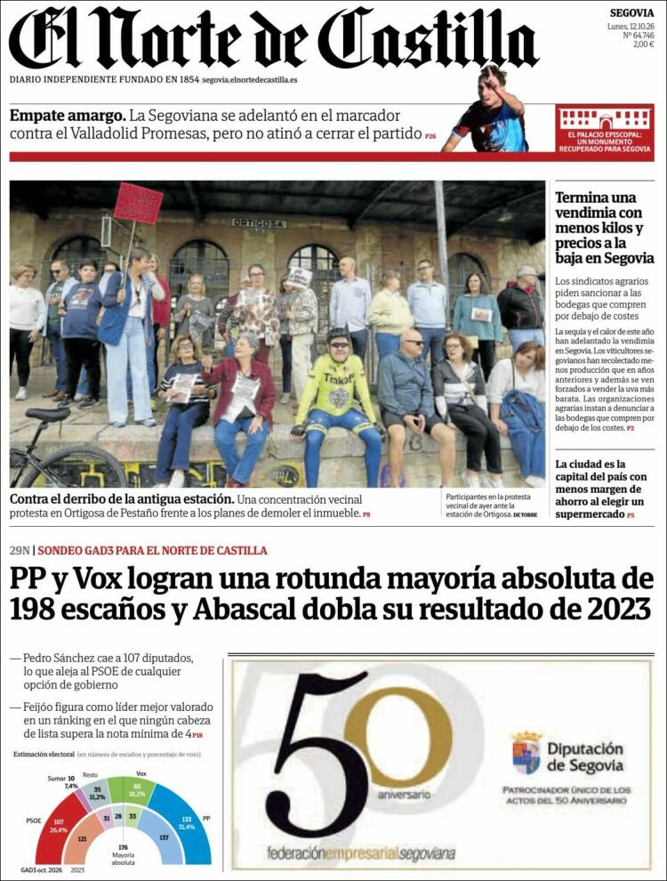 Portada de Norte de Castilla - Segovia (Espa&ntilde;a)