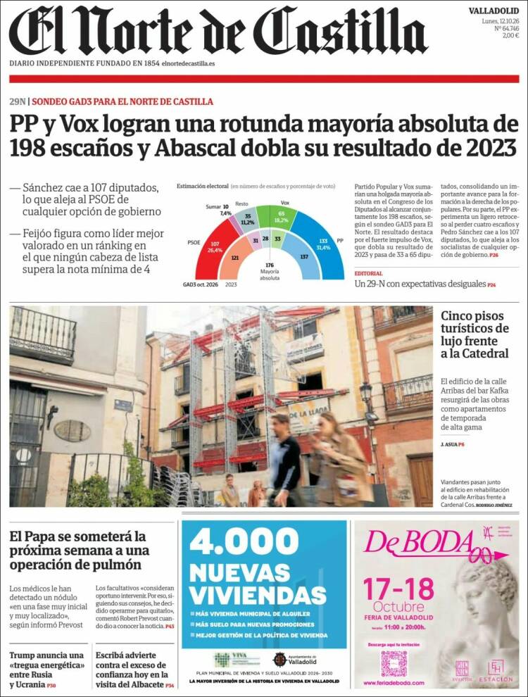 Portada de Norte de Castilla - Valladolid (Espa&ntilde;a)
