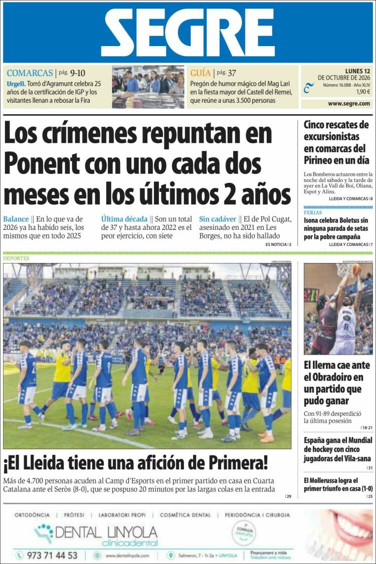 Portada de Segre  (Espa&ntilde;a)