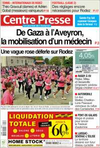 Portada de Centre Presse (Francia)