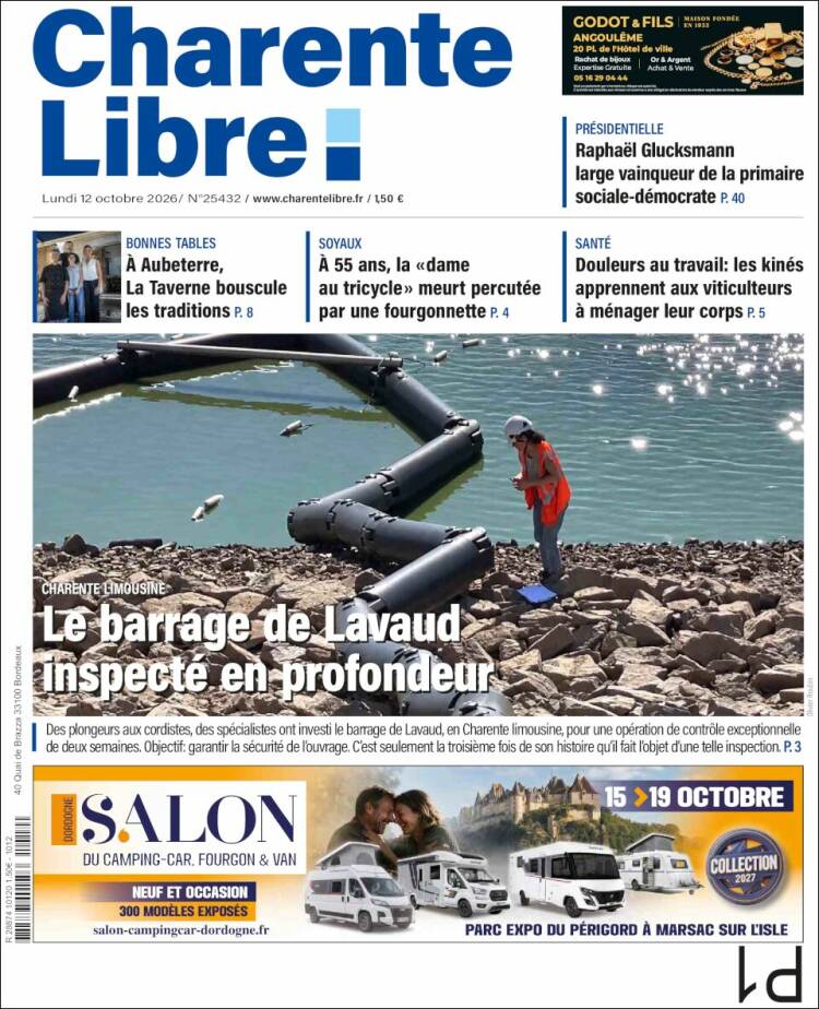Portada de Charente Libre (Francia)