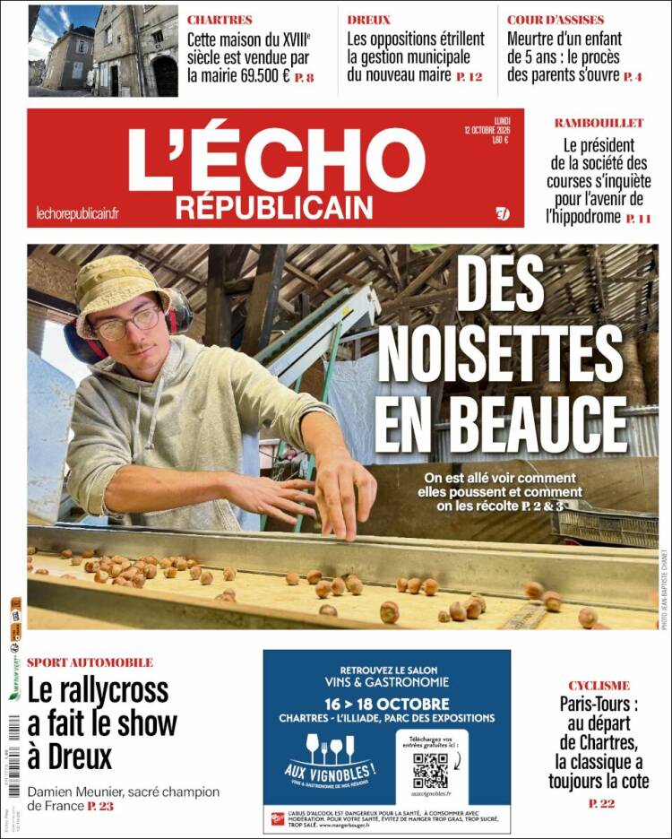 Portada de L'Echo Républicain (Francia)