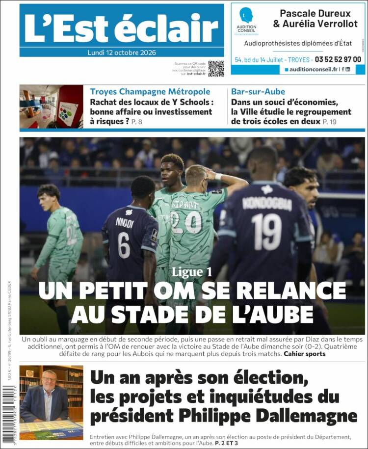 Portada de L'Est Eclair (Francia)