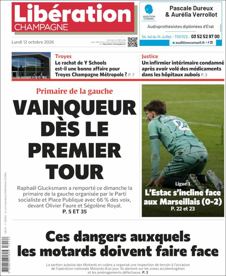 Portada de Libération Champagne (Francia)