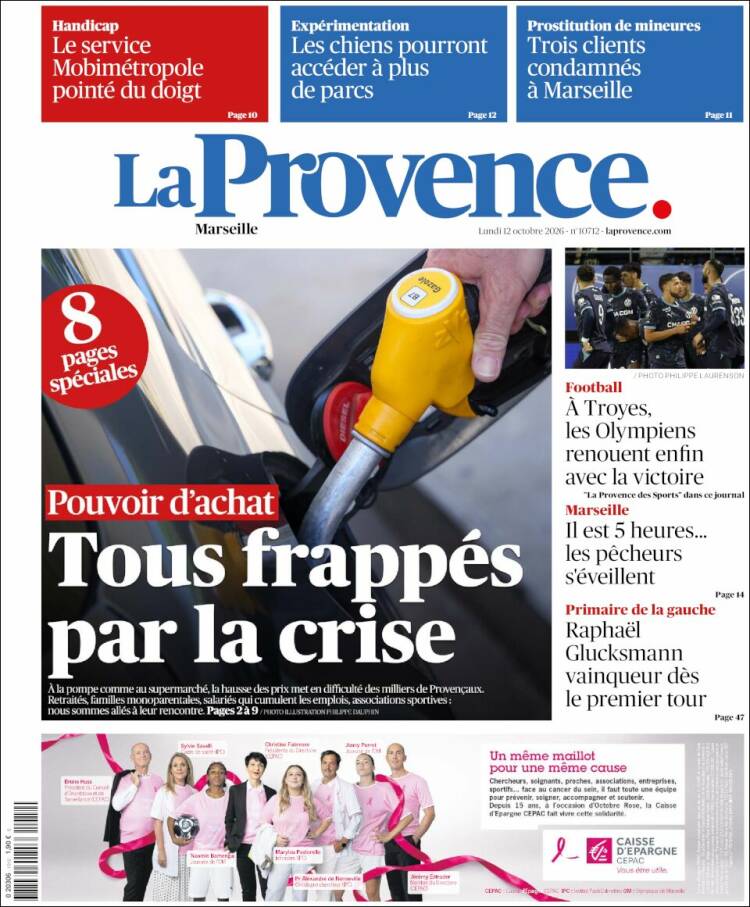 Portada de La Provence (Francia)