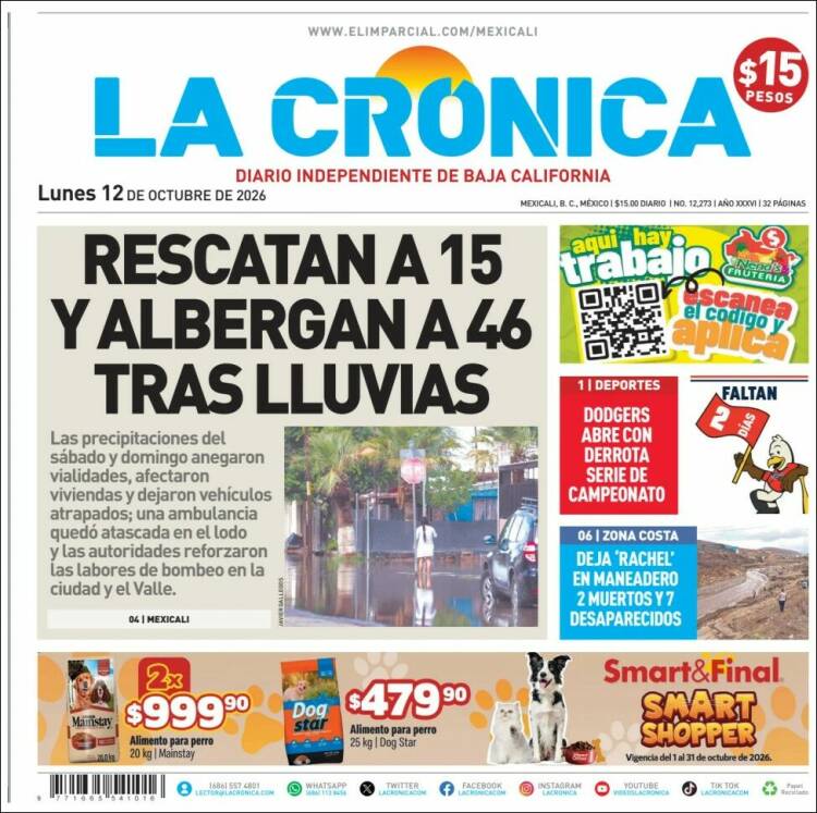 Portada de La Crónica de Baja California (M&eacute;xico)