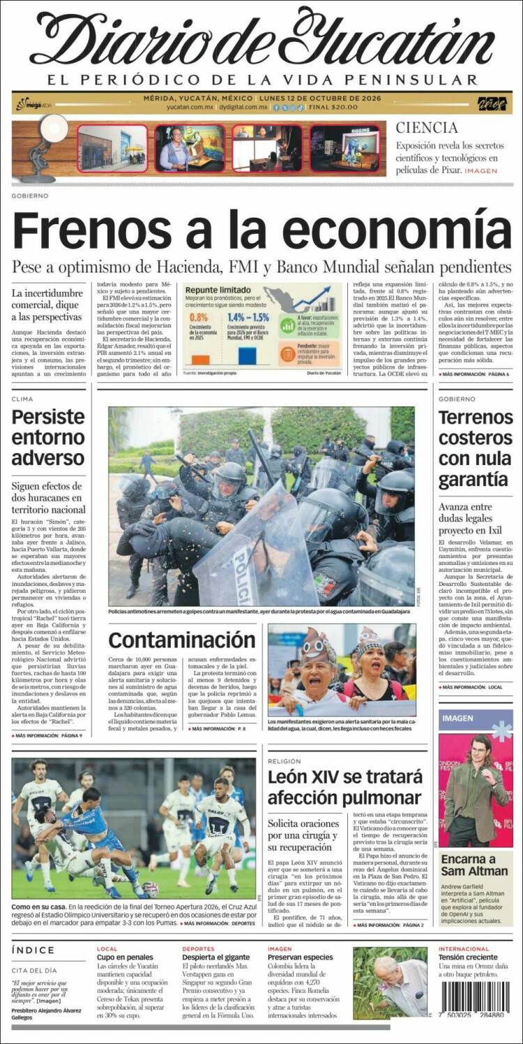 Portada de Diario de Yucatán (Mexico)