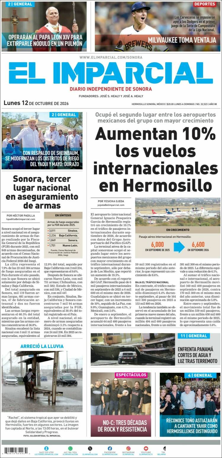 Portada de El Imparcial (M&eacute;xico)