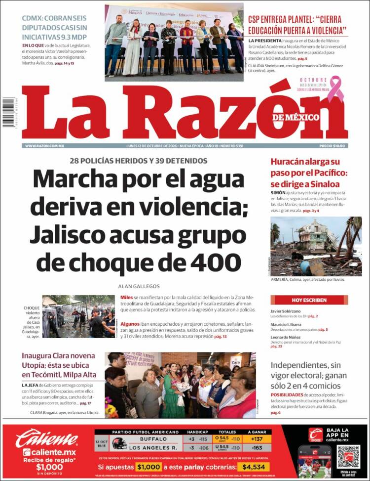 Portada de La Razón (M&eacute;xico)