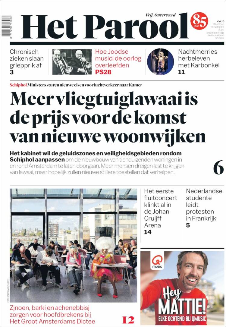 Portada de Het Parool (Pa&iacute;ses Bajos)