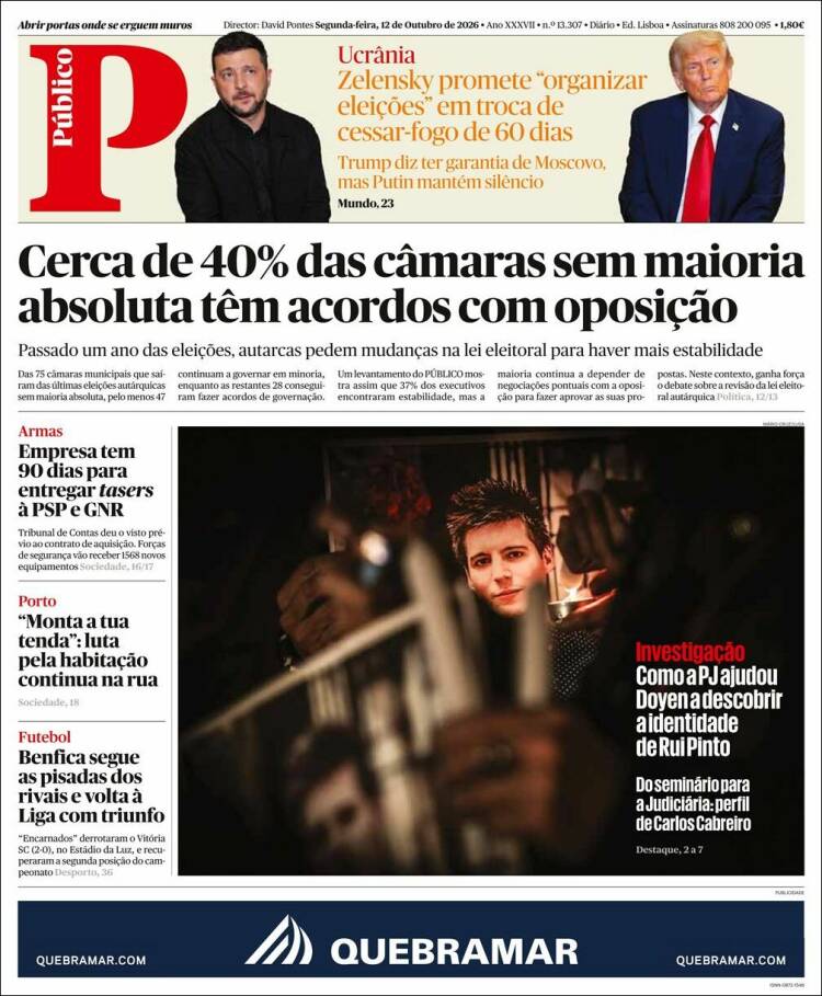 Portada de Público (Portugal)