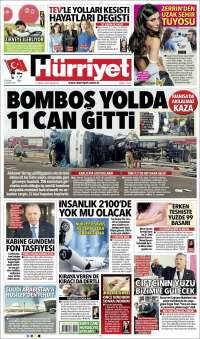 Portada de Hürriyet (Turqu&iacute;a)