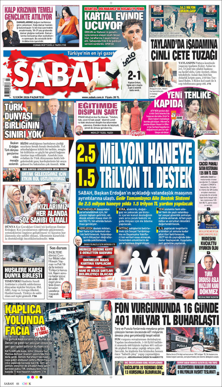 Portada de Sabah (Turqu&iacute;a)