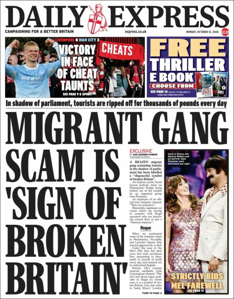 Portada de Daily Express (Reino Unido)